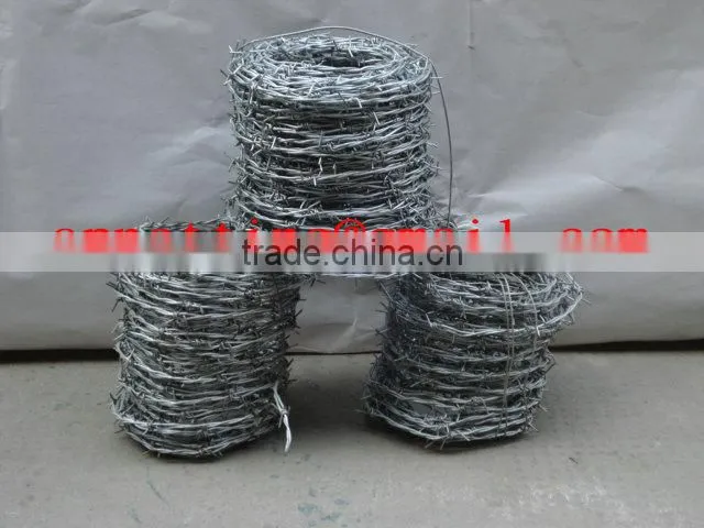 Top quality hot galvanzied PVC 12 gaugex14gauge14#x16# barbed wire military weapon