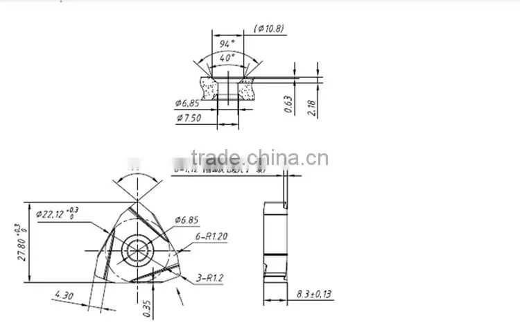 China manufacturer cemented tungsten carbide peeling insert