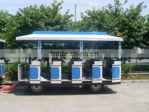 Diesel road train, Trackless train for kids, amusement park equipment, cartoon train for children