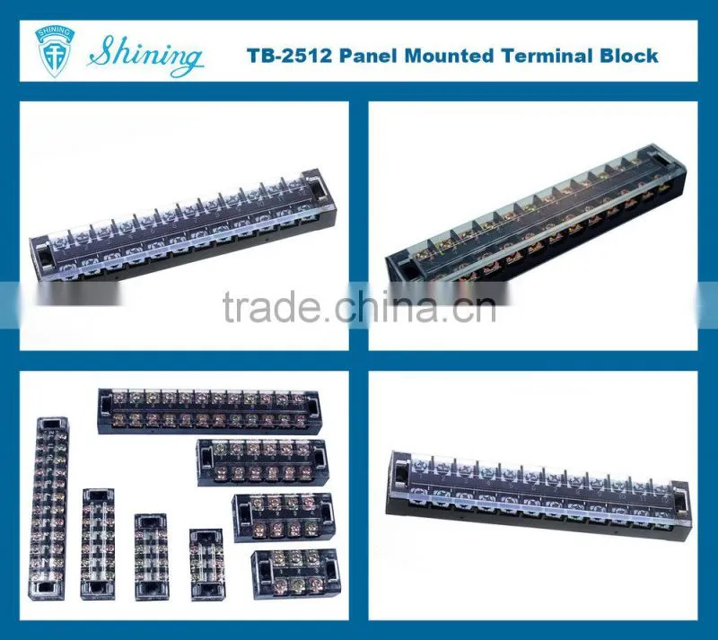 TB-2512 With Cover 25A 12 Pin Modular Screw Terminal Block Connector