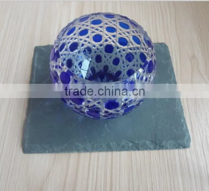 elegant slate candle holder with exquisite engraved glass candle holder