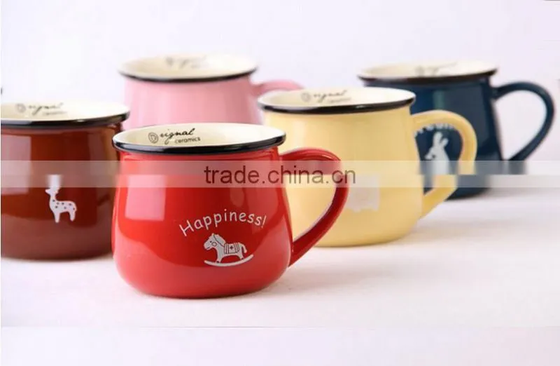 Haonai high quality hot sale ceramic morning tea or milk cup