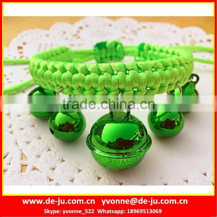 Blue String Cute Weave Dog Collar With Bell