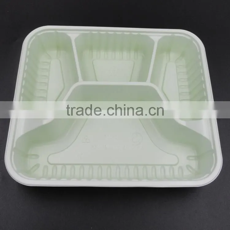 4-compartment Bento Lunch Box,Disposable Safe Plastic Food Container