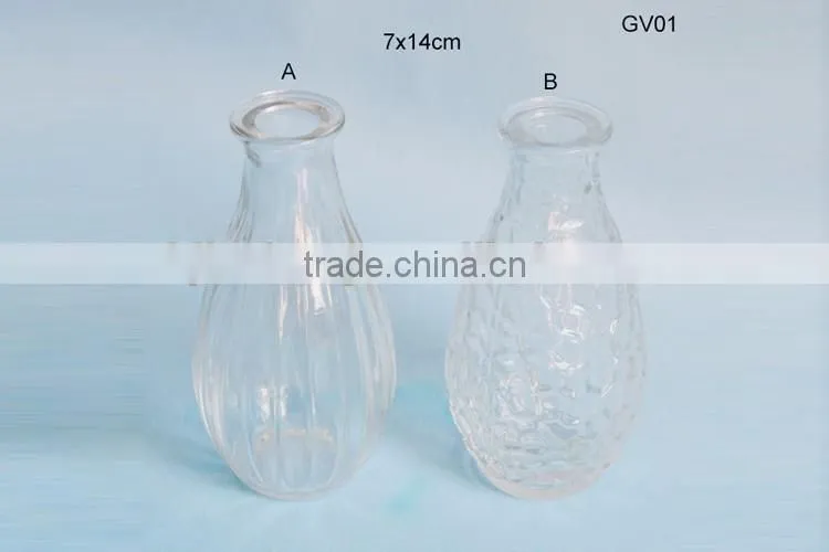 Gradualed color hand blown glass vase
