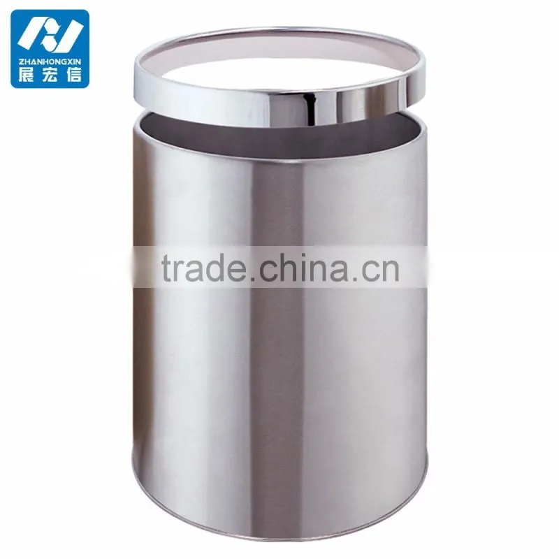 Steel room trash bin for public place