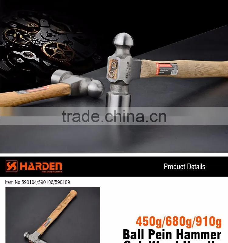 Professional 450g Ball Peen Hammer With Wood Handle