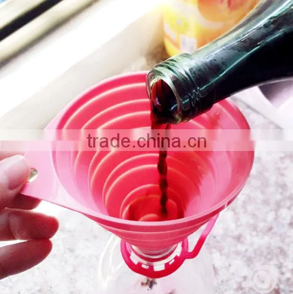 100% food grade collapsible silicone funnel Foldable Funnel