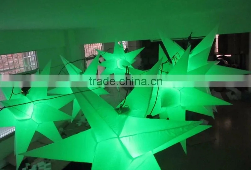 Custom make Inflatable LED stars colorful wedding celebration lighting Inflatable star