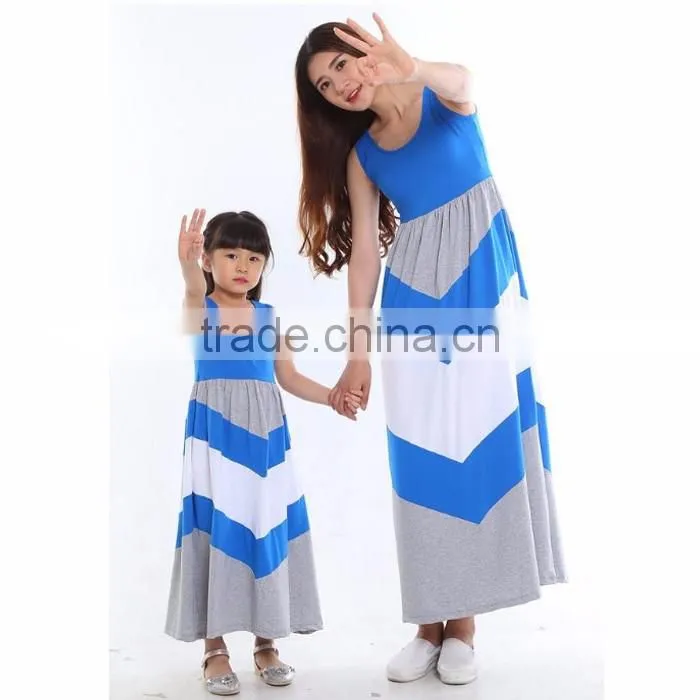 Chevron Strip Mommy And Me Maxi Dress 2016
