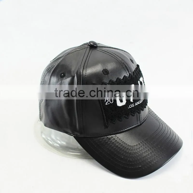 Fashion Embroidery Patch PU Leather Fbric Baseball Caps And Hats