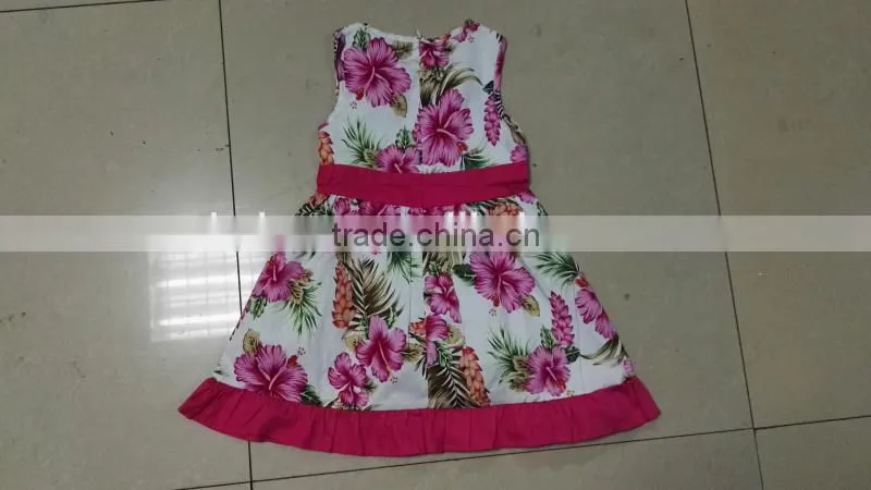 Girl's new design high quality summer printed dress stock clearance