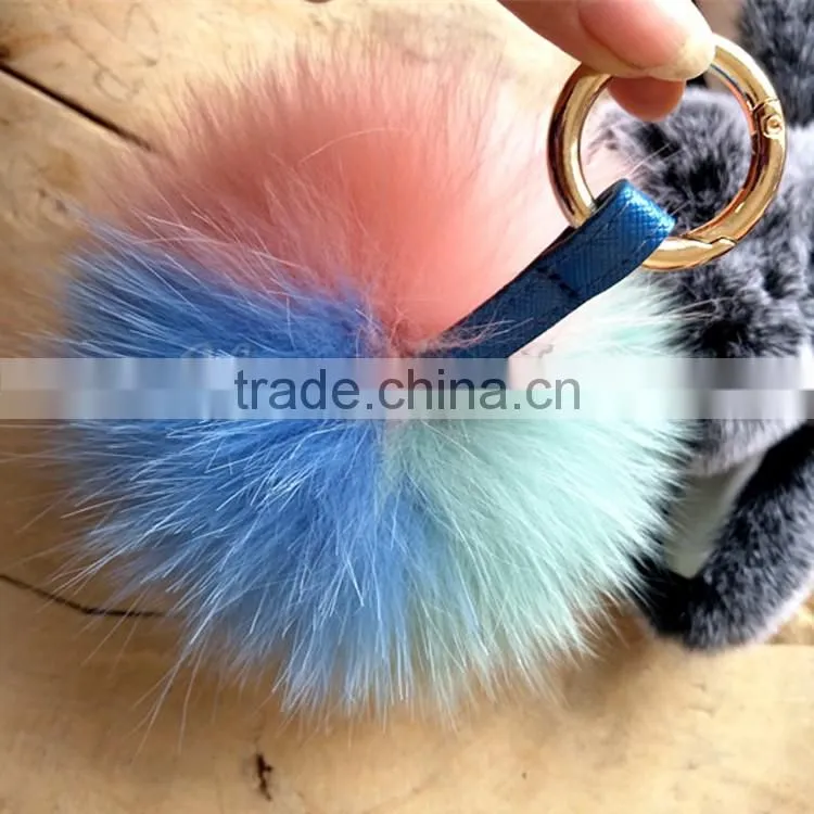 CX-R-55 Best Selling Wholesale Fashion Pendant Cute Fox Fur Ball Bag Charm