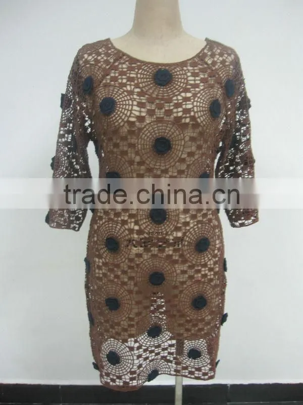 Elegent lady's crochet casual dress