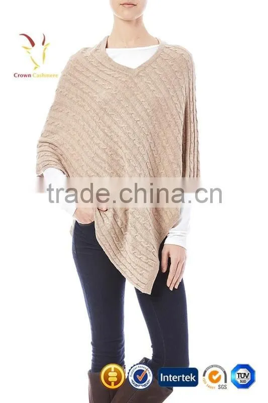New Fashion Wrap Poncho Cable Cotton Ponchos