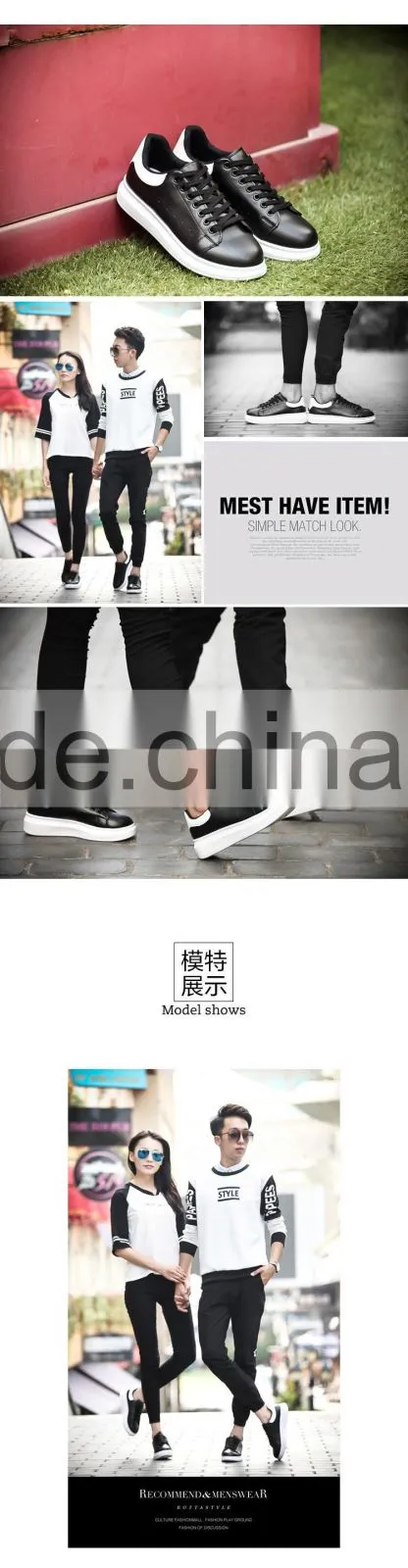 Newest Classic White Casual Shoes Footwear Men Breathable Walking Shoes