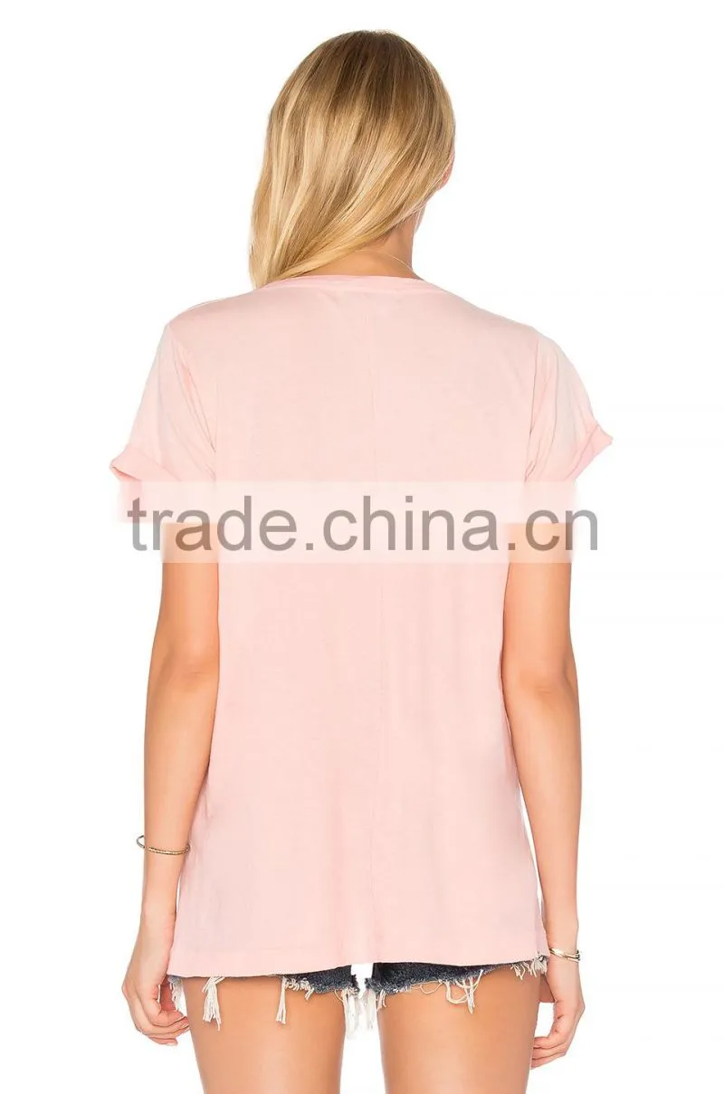 2018 Guangzhou Shandao Garment OEM Customized New Style Summer Fashion 160g 100% Cotton Short Sleeve O-Neck Women T Shirt Design