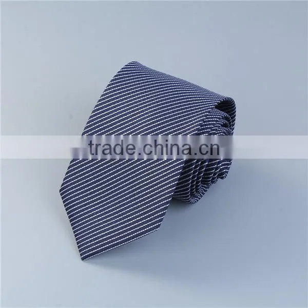 Wholesale Polyester Necktie Black & White Stripe Custom Tie