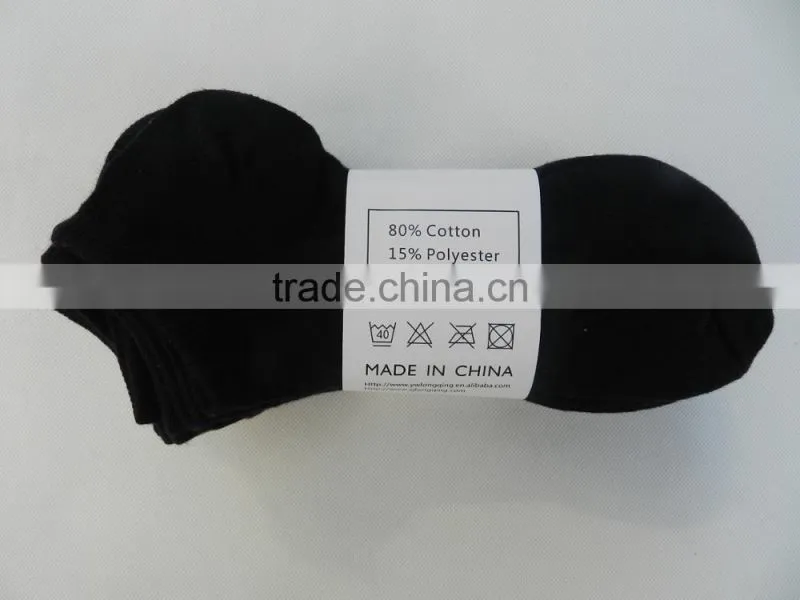 High RICH Cotton 5 or 10 PACK solid plain black mens ankle socks