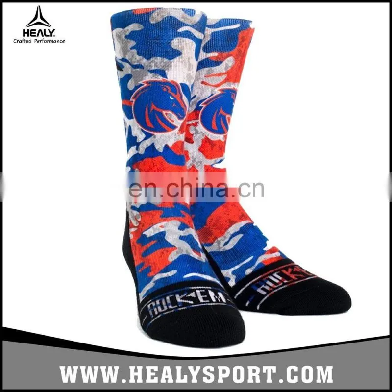 Printing Buster Mascot Boise College Football Comfortable Stretch Cotton Socks