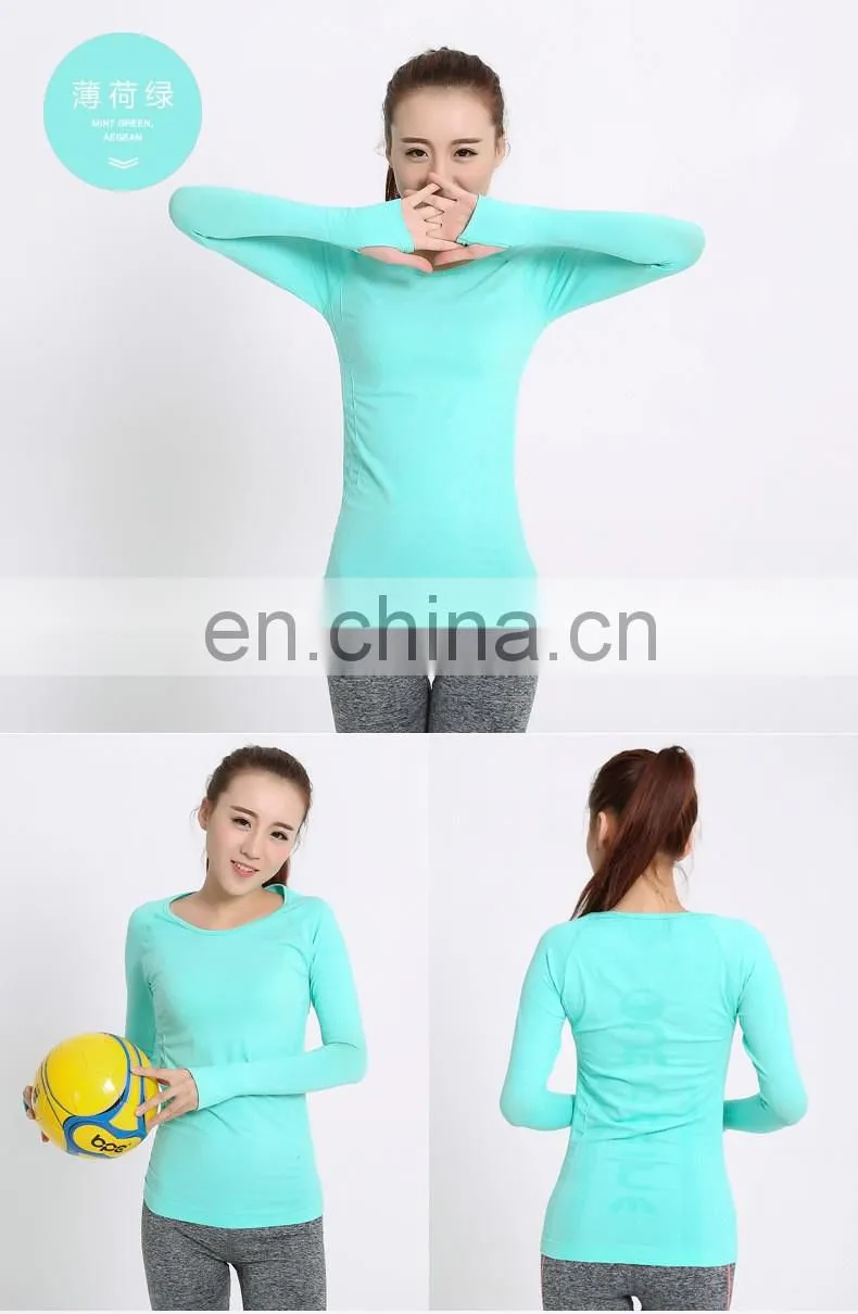 Women 's T-shirts Running Gym Wear High Elastic Tights Women's Sport Shirts Long Sleeve Shirts Fitness Women Clothes Tops