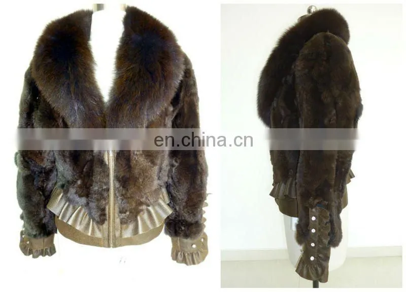 HK104 Ladies raccoon dog fur coat