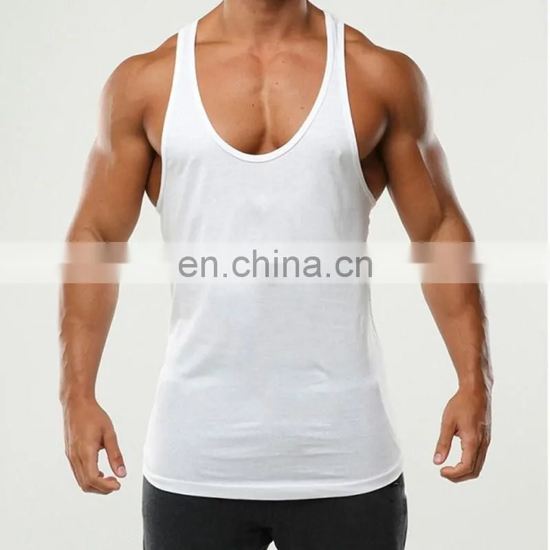 round hem cotton plain white singlet