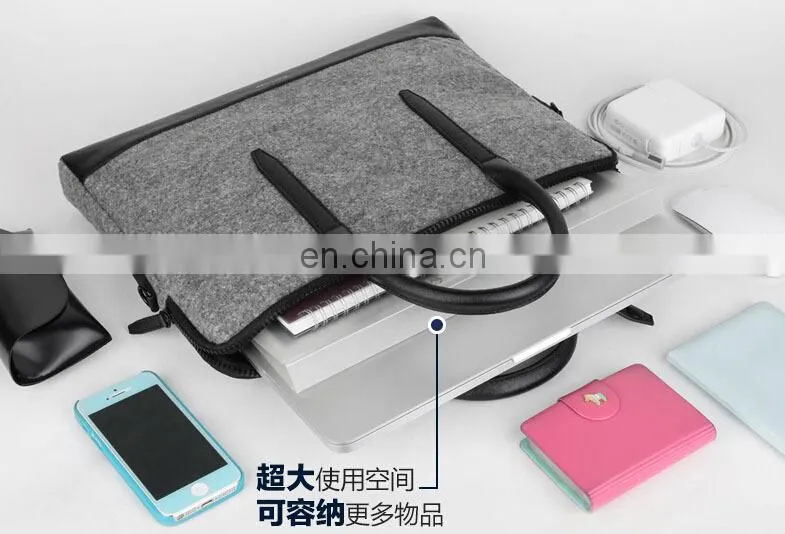 High quality wool felt bag for laptop