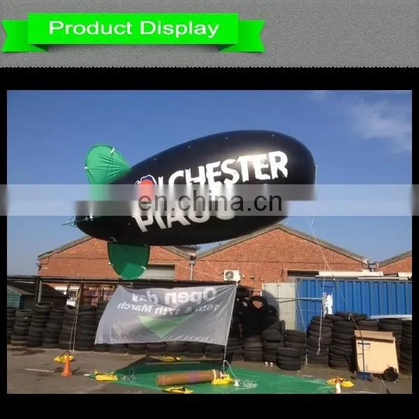 inflatable black flying airship Printed helium blimp for sale