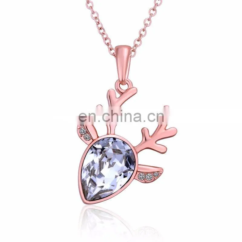New arrival diamond rose gold plating necklace gift colar