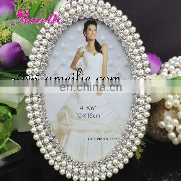 A000 9 Piece Metal Pearl Home Decor Family Photo Frame Set