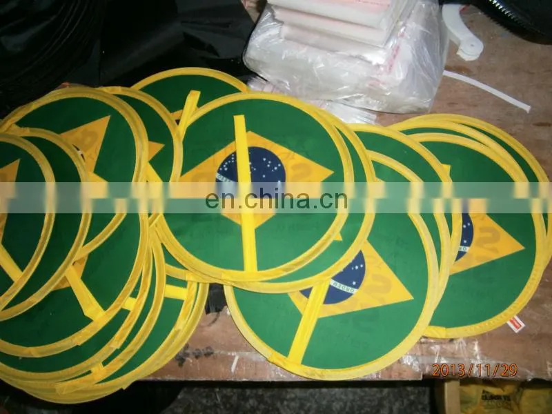 Cheap decorative hand shape customized foldable frisbee fans