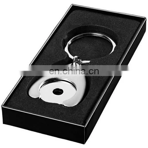 Factory trolley coin keychain with ribbon design