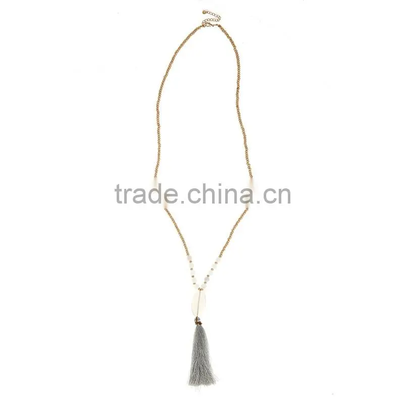 Handmade wooden beads tassel necklace custom wood bead necklaces