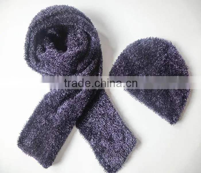New fashion winter two-piece hat and scarfs adult winter hats and caps