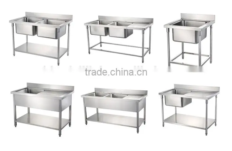 Wholesale Kitchen Stainless Steel Sink Work Table for Restaurant Hotel Family