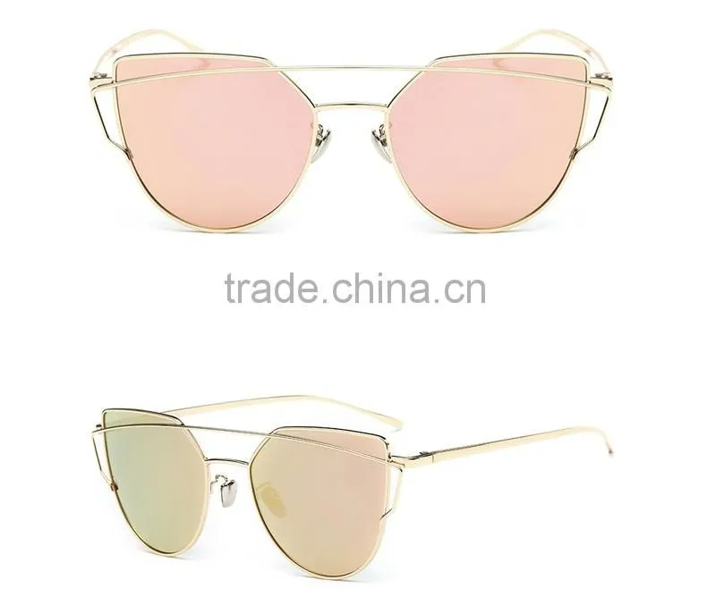 2016 New arrival Fashion sunglasses with golden Frame glasses