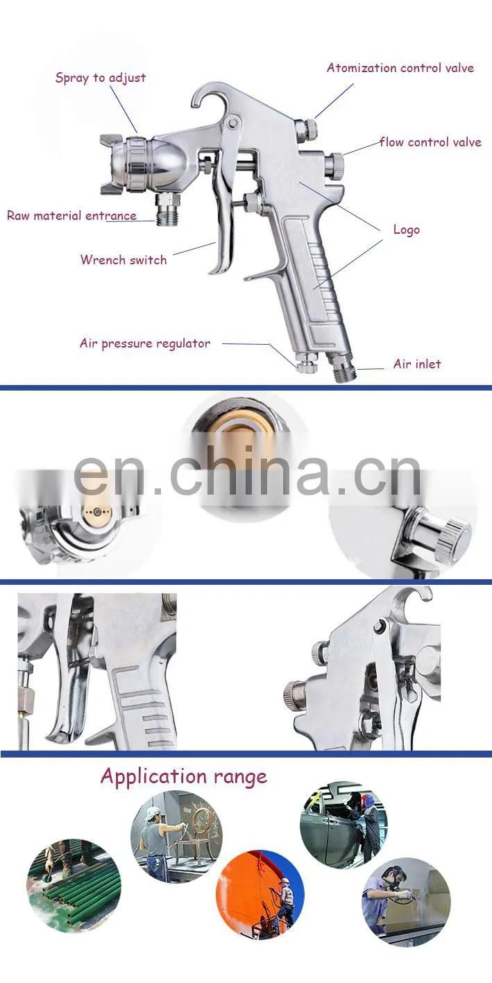 Custom high pressure adjustable stainless steel water spray gun