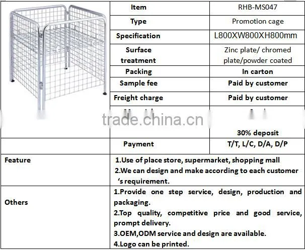 Two tiers wire metal promotion cage