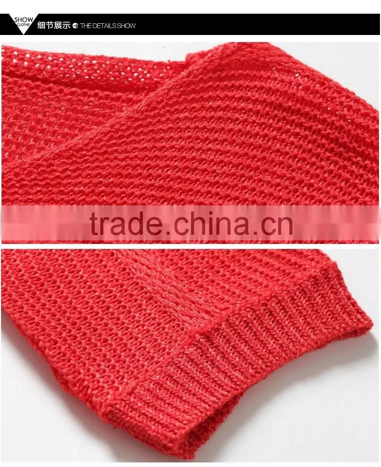hot spring and summer fashion sweet ice silk sweater and slim ice silk umbilical leakage sweater
