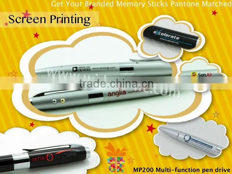 4 in 1 laser pointer pen drive with stylus ballpoint pen and led flashlight pen usb flash drive