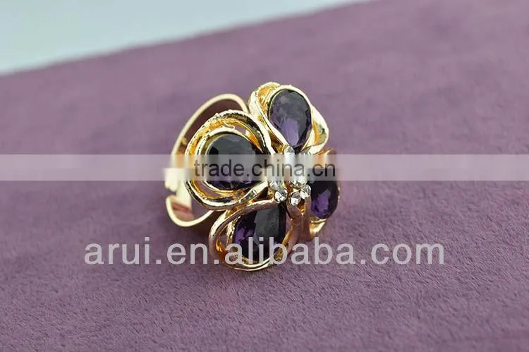 2013 Purple Pretty wedding ring crystal flower rings for women