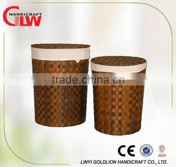 Set of 3 wood chip rectangular dirty cloth laundry basket