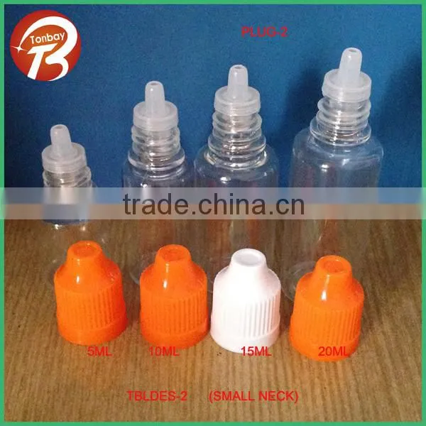 8ml empty e liquid nicotine PET clear plastic dropper bottle with long thin tip& white childproof cap