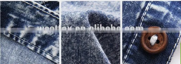 Manufacture Two Pocket Blue Denim Stripe Shirt