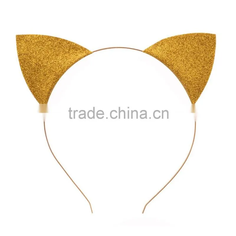 Hot-sales cute children cat ear hairband hard Headband for Baby Girl Hair Accessory wh-1843