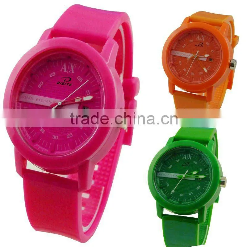 Hot!!! OEM/ODM promotion gift white silicone watch with changable straps