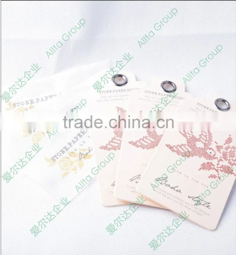 Custom printed jacron paper hangtag label for swimwear