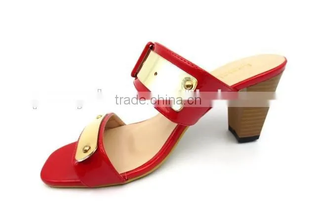 new summer middle heel lady sandals women heel slipper