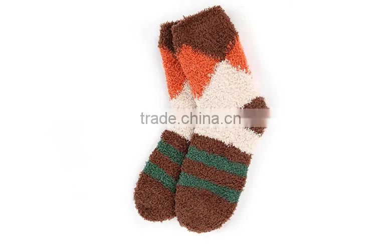 Colorful stripe sleeping socks soft bed socks for men